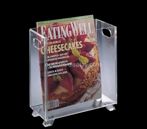Custom acrylic magazine holder with handles