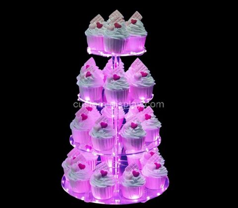 Custom LED acrylic cupcake dessert tower display stand
