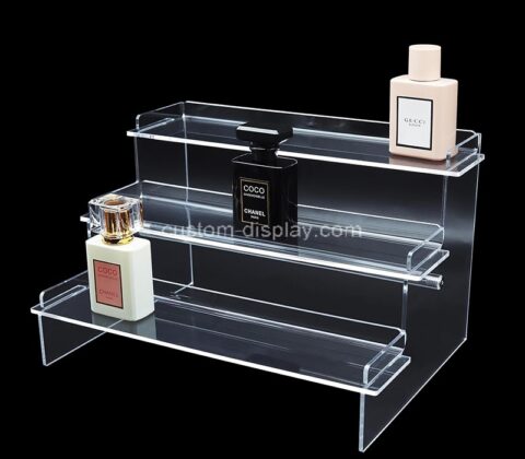 Custom clear acrylic 3 tiers perfume display risers