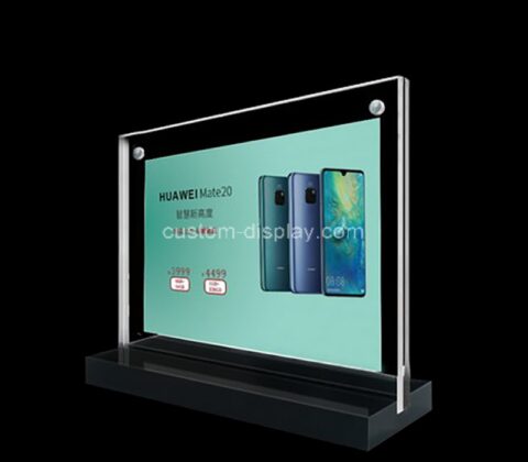 Custom acrylic counter top phone display and price sign