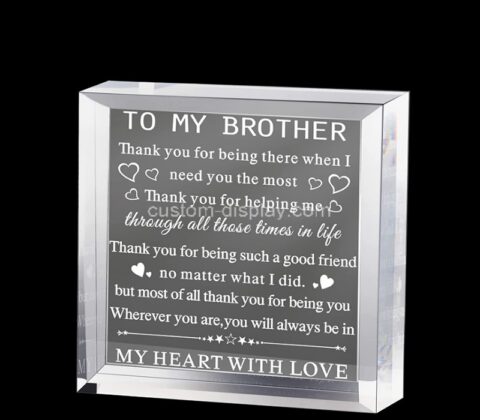 Custom acrylic keepsake paperweight engraving brother gifts