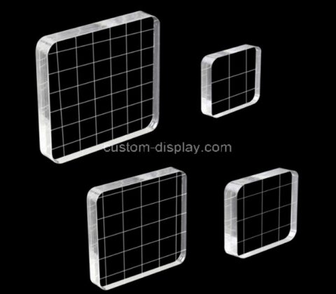 Custom plexiglass stamping blocks tools with grid lines