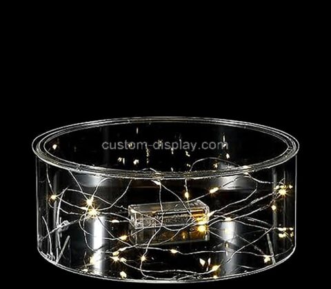 Custom clear round acrylic gift box with LED lights