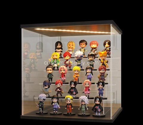 Custom acrylic dustproof protection LED showcase for collectibles