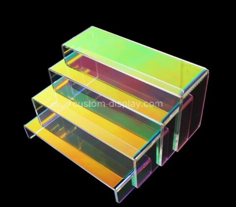 Custom iridescent acrylic riser display shelves for pop figures