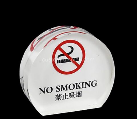 Custom acrylic no smoking hotel sign block