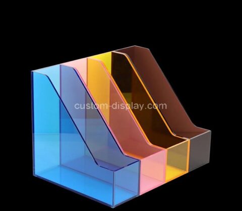 Custom multi color acrylic desktop file paper organizer holder