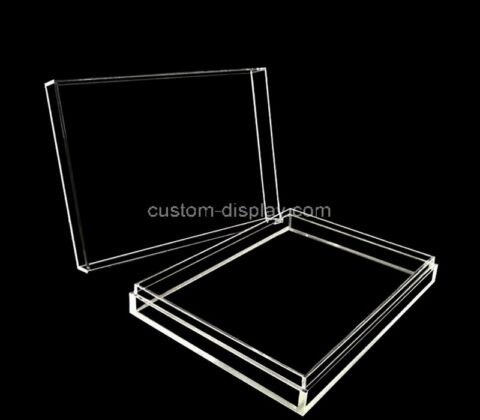 Custom clear acrylic flat storage box with lid