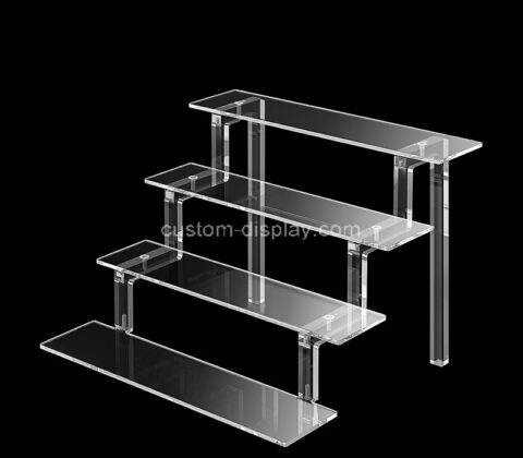 Custom acrylic 4 tiers shelf riser for cologne display