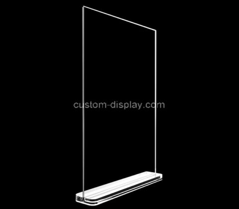 Custom acrylic menu vertical T shape sign holder