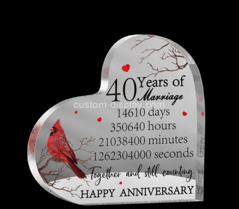 Custom acrylic happy anniversary cardinal gift