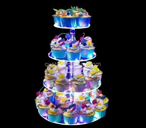Custom acrylic LED 4-tier pastry stand