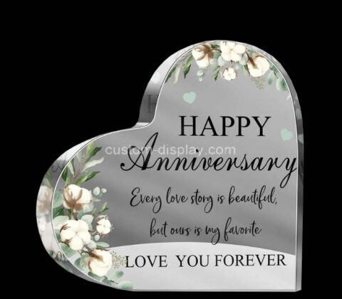 Custom acrylic happy anniversary cardinal gift block