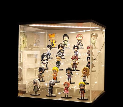 Custom acrylic 5 tiers LED showcase for collectibles
