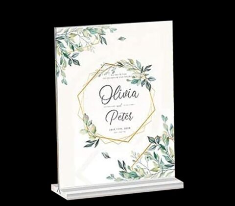 Custom clear acrylic flyer holder for picture paper card