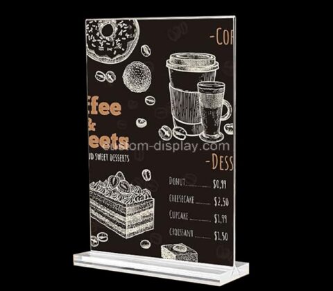 Custom clear acrylic coffee shop menu holder