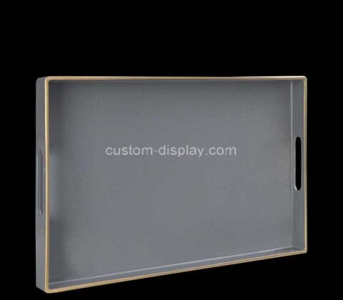 Custom acrylic ottoman tray with handles