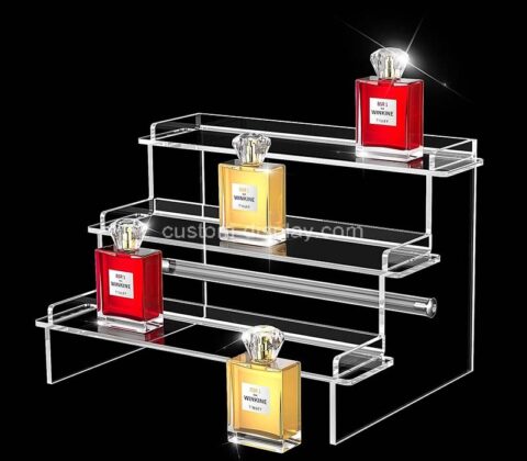 Custom acrylic 3 tier cologne riser stand