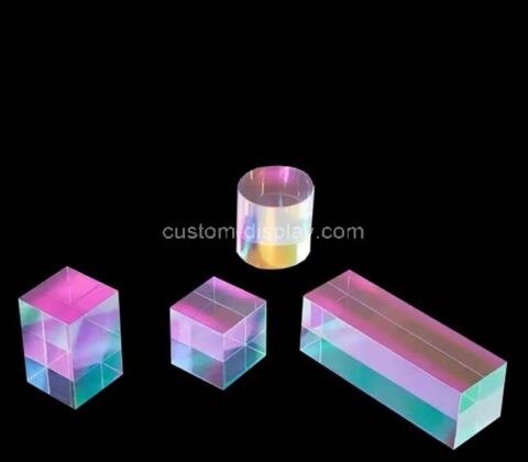 Custom iridescent acrylic display blocks