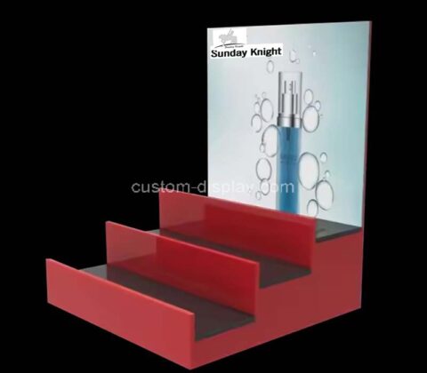Custom wholesale acrylic 3 tiers skincare display stands