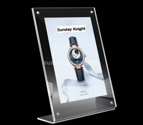 Custom acrylic L shape desktop watch display sign holder