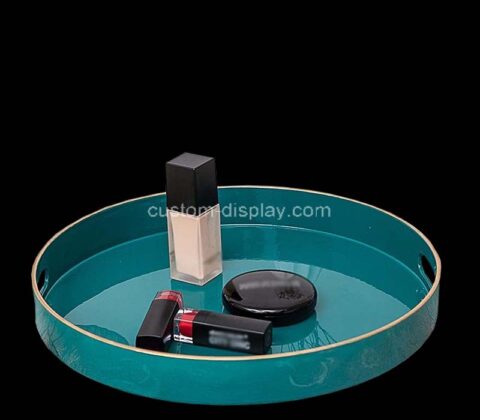 Custom round acrylic cosmetics organizer tray