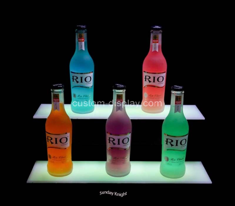 Custom wholesale acrylic 2 layers LED cocktail rack
