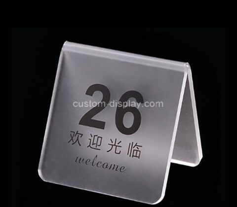 Wholesale custom acrylic V shape table number sign