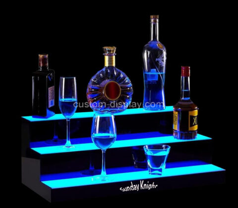 Custom acrylic bar wine bottles illuminated display stand
