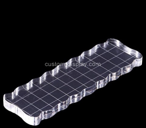 Custom acrylic stamping block with grid lines