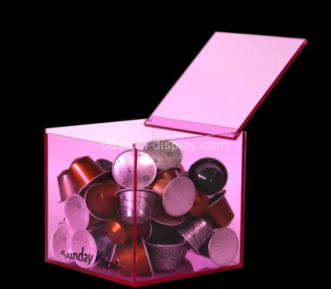 Custom acrylic anti dust coffee capsule storage box