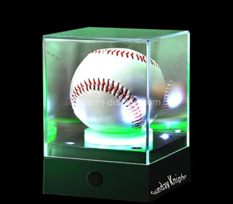 Custom acrylic baseball display case with LED light