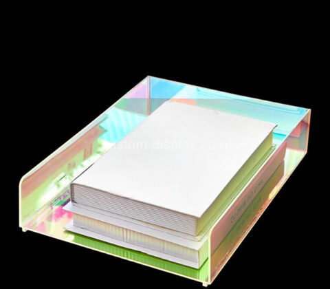 Custom iridescent acrylic book organizer