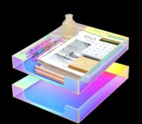 Custom rainbow acrylic paper holder tray CSB-563 Custom rainbow acrylic paper holder tray