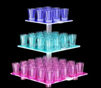Custom acrylic LED 3 tier cup tower stand