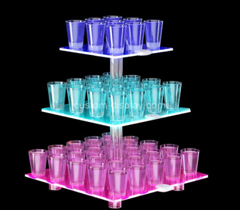 Custom acrylic LED 3 tier cup tower stand