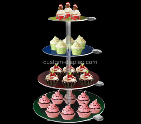 Custom acrylic LED 4 tier cupcake round tower stand