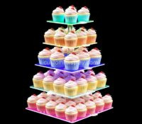 Custom acrylic LED 5 tier cupcake wedding wish tower stand