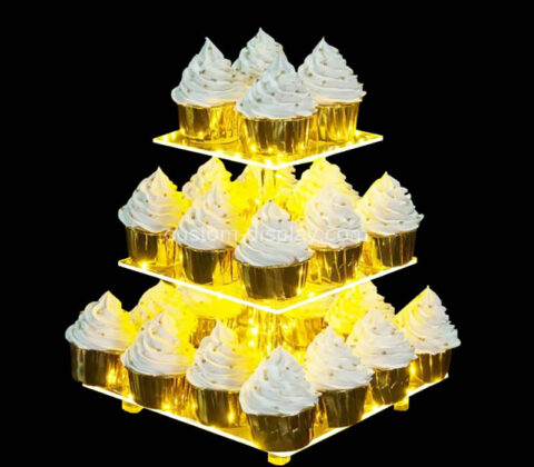 Custom acrylic birthday LED cupcake tower stand