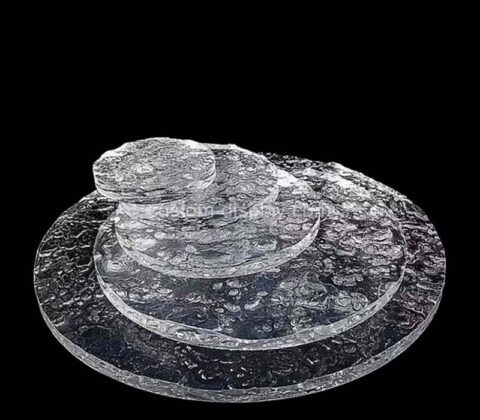 Custom stone pattern acrylic displays disc plates