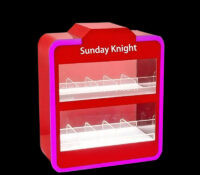 Custom acrylic retail illuminated display cabinet