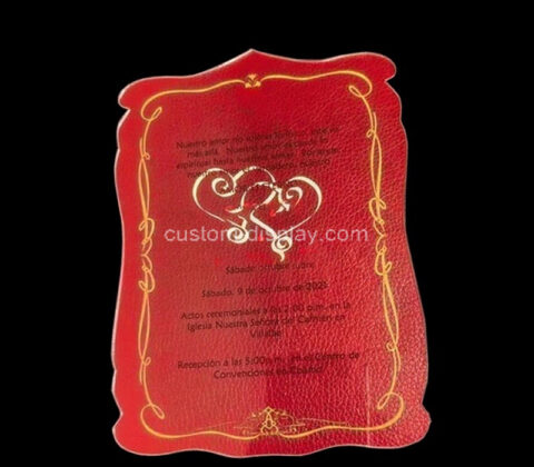 Custom laser cut acrylic wedding invitation letter