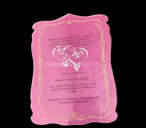 Custom acrylic luxurious wedding invitation letter
