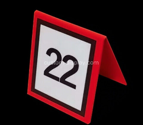 Custom acrylic restaurants V-shaped table number sign