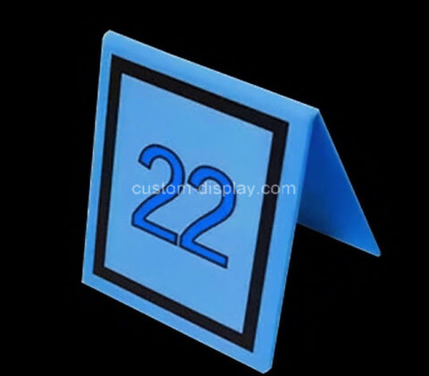 Custom acrylic events V-shaped table number sign