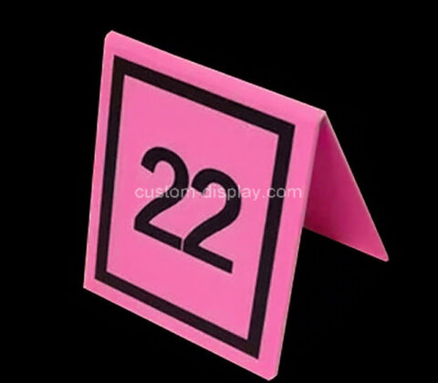Custom acrylic banquets V-shaped table number sign