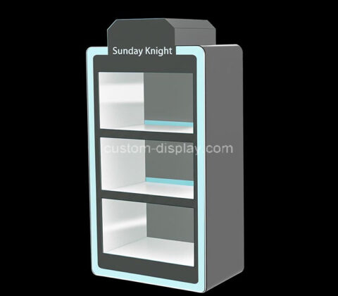 Custom acrylic trade shows 3 tiers LED display cabinet