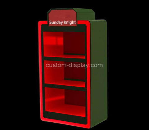 Custom acrylic supermarket illuminated display cabinet