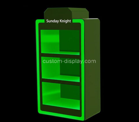 Custom acrylic retail shop illuminated display cabinet