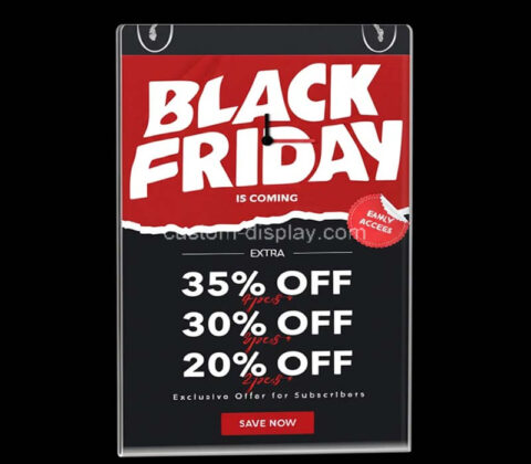 Custom acrylic wall promotions sign holder